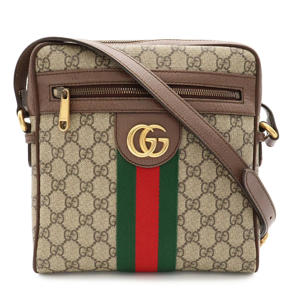 Gucci Ophidia GG Messenger Bag Supreme Sherry Beige Mocha Brown